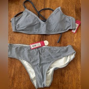 Target bikini - blue and white striped - sz large